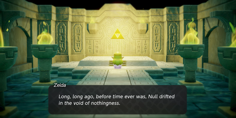 A Key Frame From The Legend Of Zelda Echoes Of Wisdom Showing Princess Zelda Talking About The Story Of Null