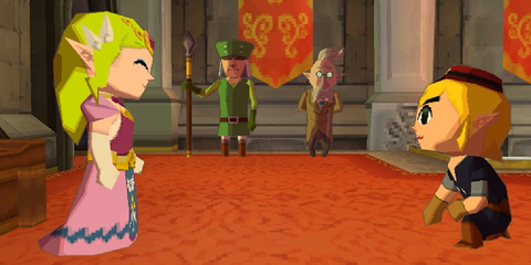 A Key Frame From The Legend Of Zelda Spirit Tracks Showing Princess Zelda & Link Conversing