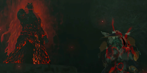 A Key Frame From The Legend Of Zelda Tears Of The Kingdom Showing Ganon At The Brink Of Victory During The Imprisoning War