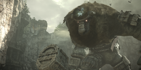 A Key Frame From The Shadow Of The Colossus Remake Showing Wander Climbing Up A Colossus