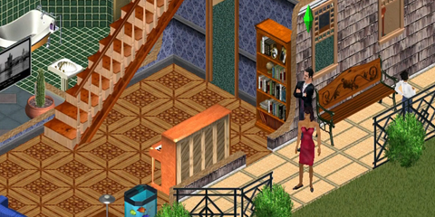 A Key Frame From The Sims Showing The Goth Household