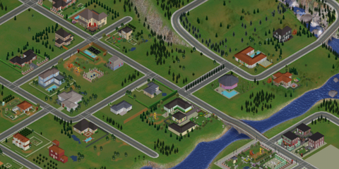 A Key Frame From The Sims Showing  The Neighborhood Map