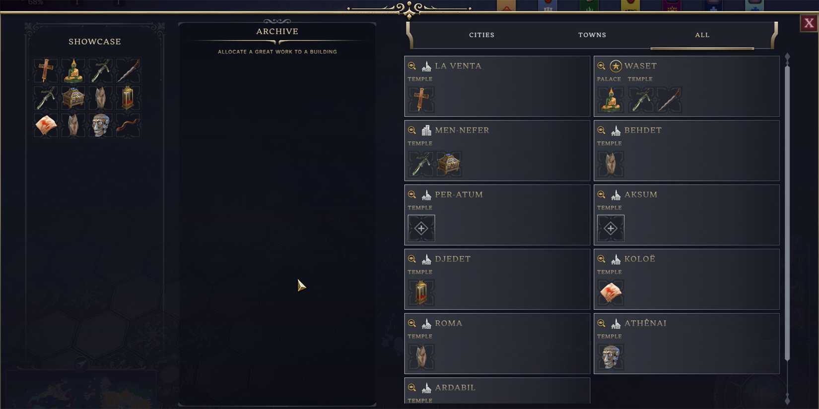 a large amount of relic slots in civ 7