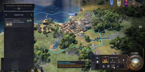 A merchant ready to make a road in Civ 7