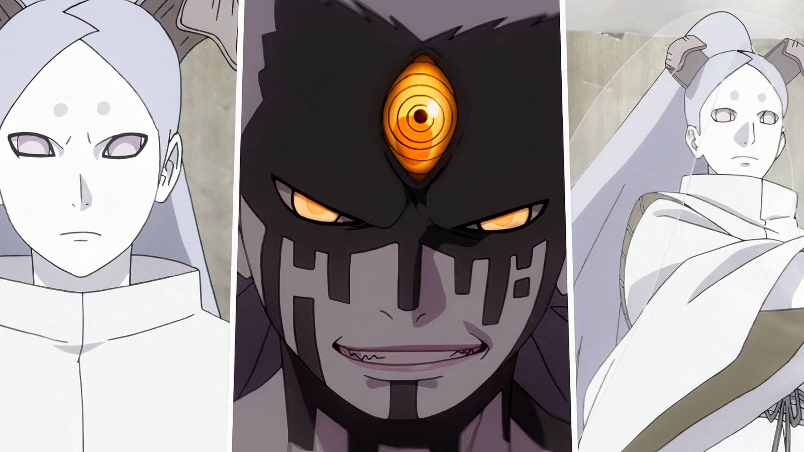 A split image of Momoshiki Otsutsuki in Naruto