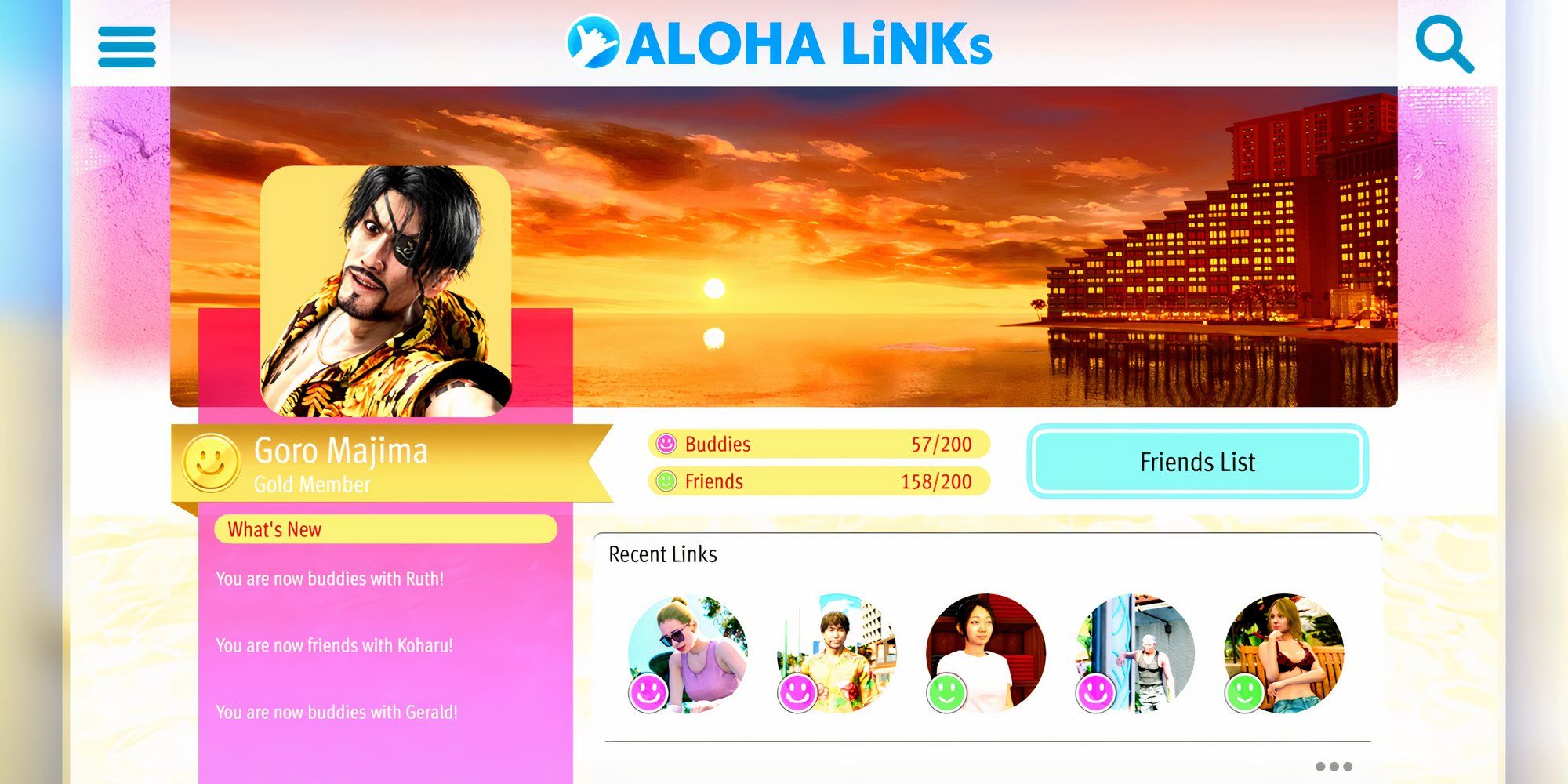 Aloha Links page in Like a Dragon Pirate Yakuza in Hawaii