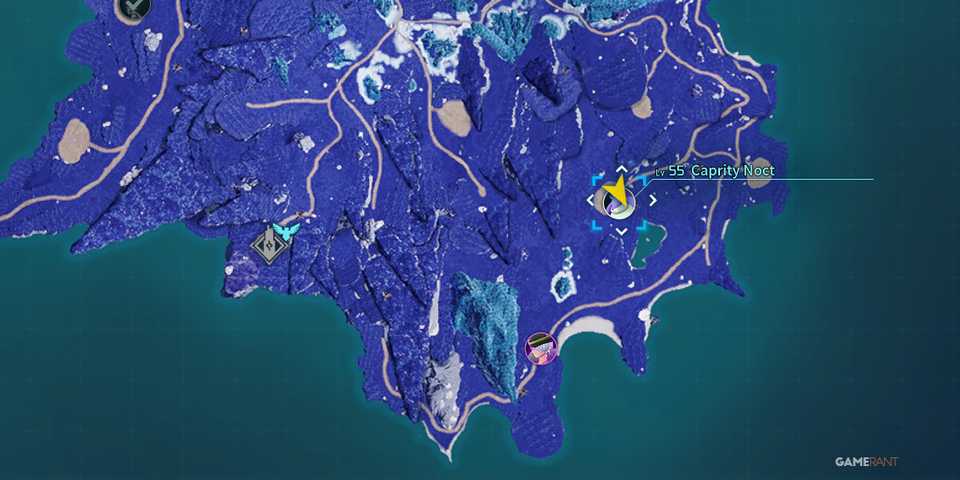 Alpha Caprity Noct map location in Palworld