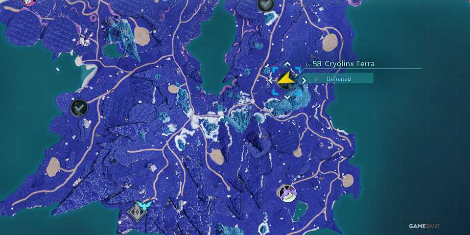 Alpha Cryolinx Terra map location in Palworld