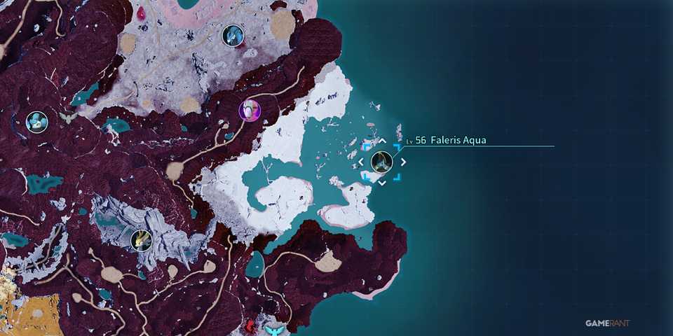 Alpha Faleris Aqua map location in Palworld