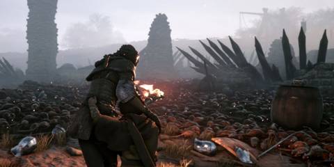 Amica Lighting the Way in a Field of Rats in A Plague Tale Innocence