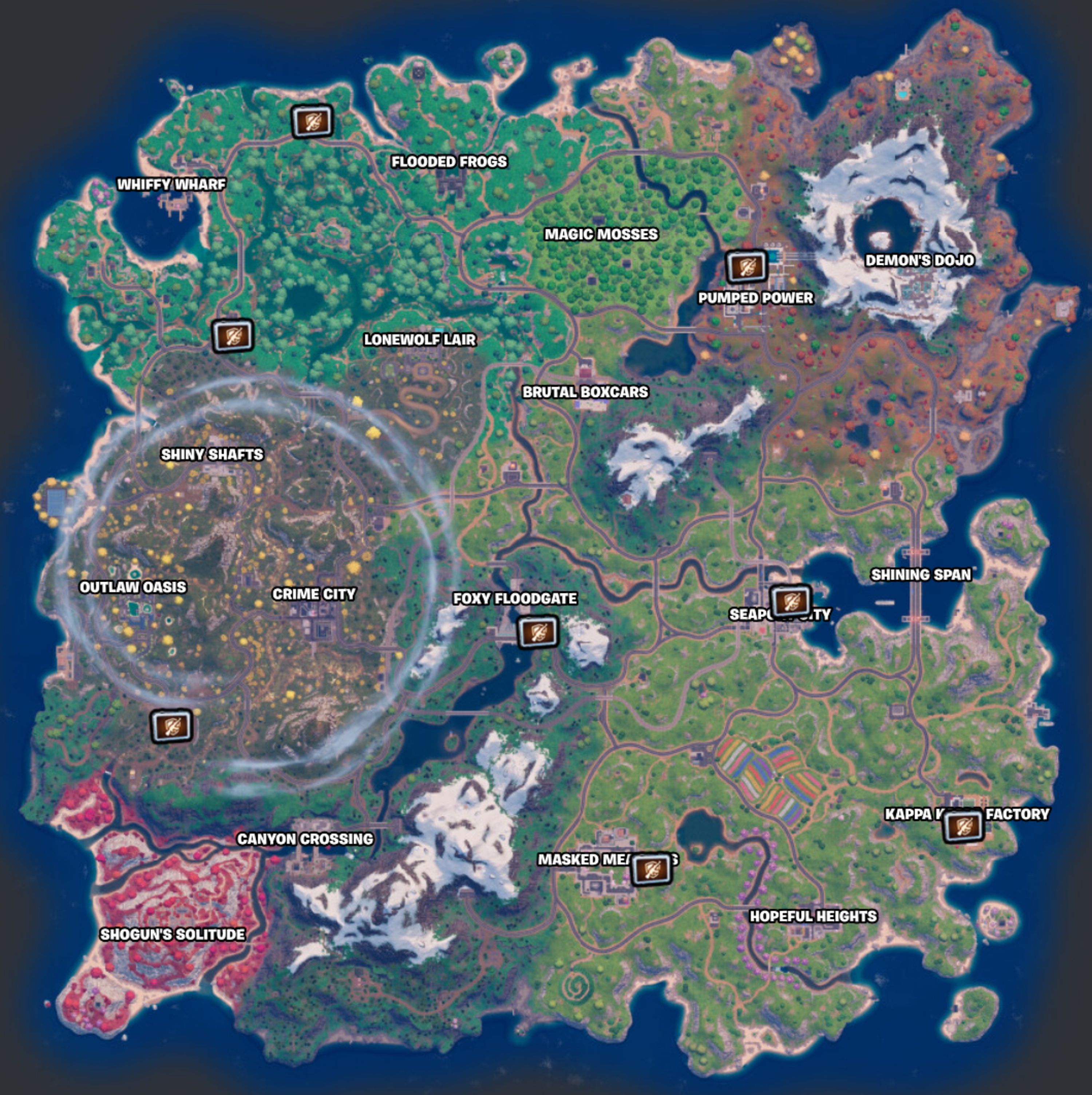 All Bounty Board Locations In Fortnite Chapter 2 Season 7 Fortnite