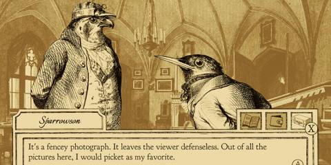 Aviary Attorney Falcon and Sparrowson conversing