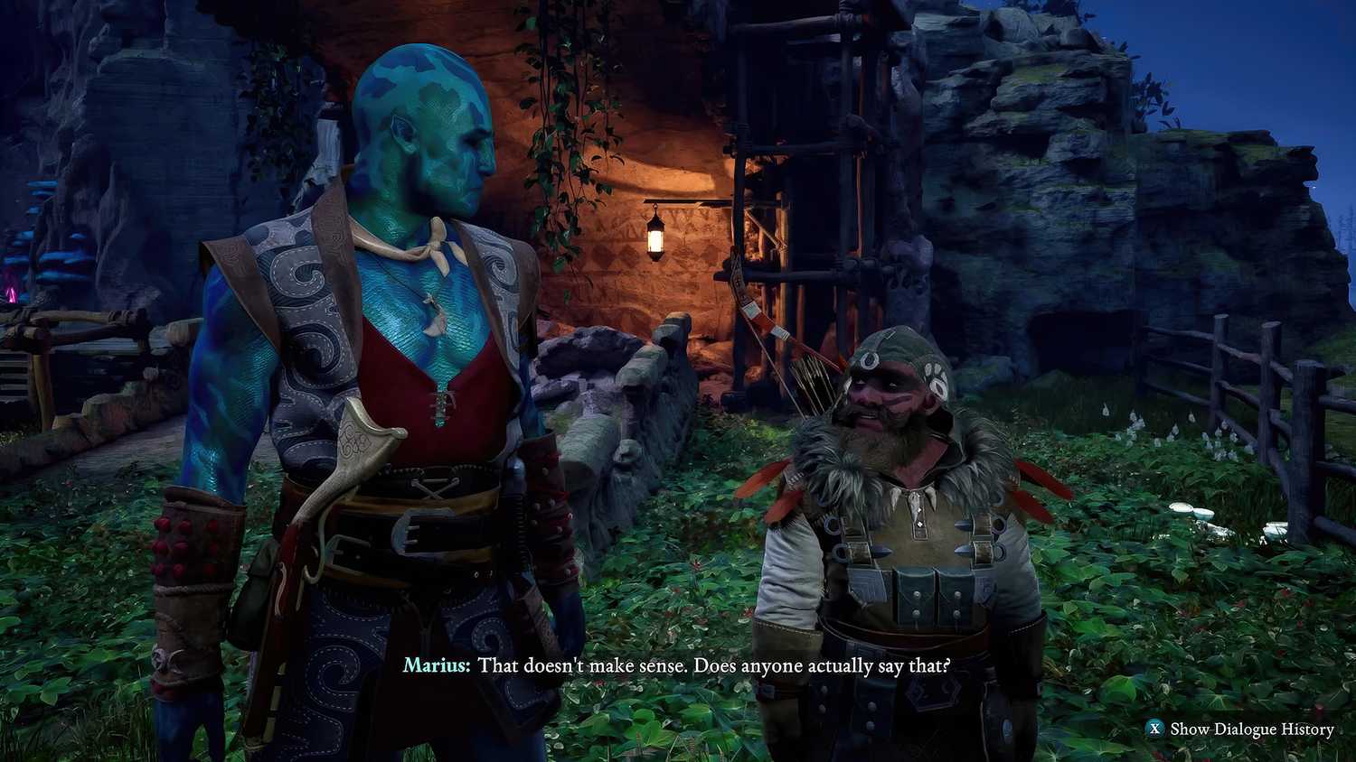 حوار بين كاي وماريوس في لعبة Avowed