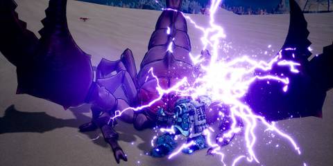 Beelzebub fighting a giant scorpion with his mech.