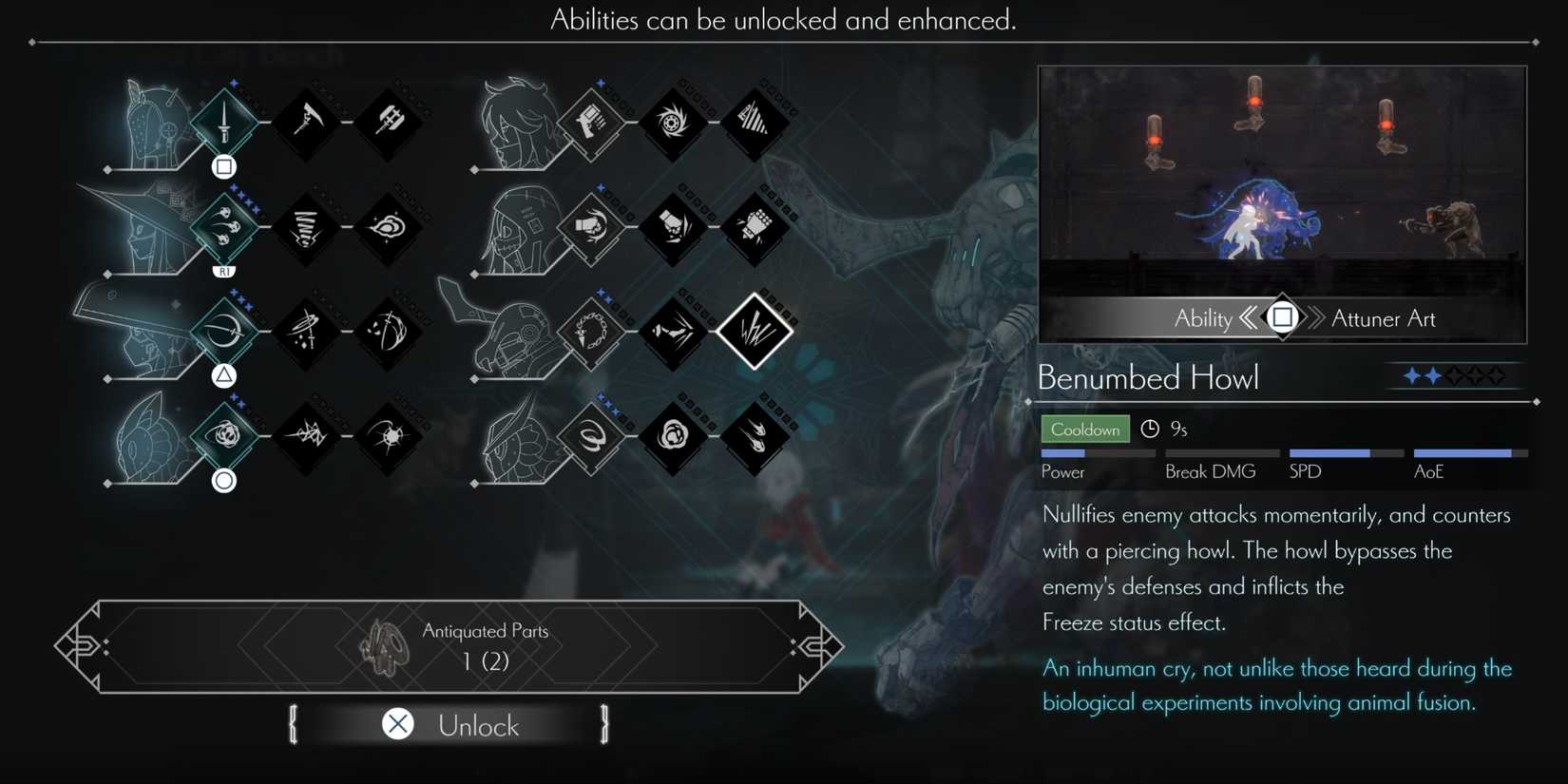 Benumbed Howl ability in Ender Magnolia Bloom in the Mist