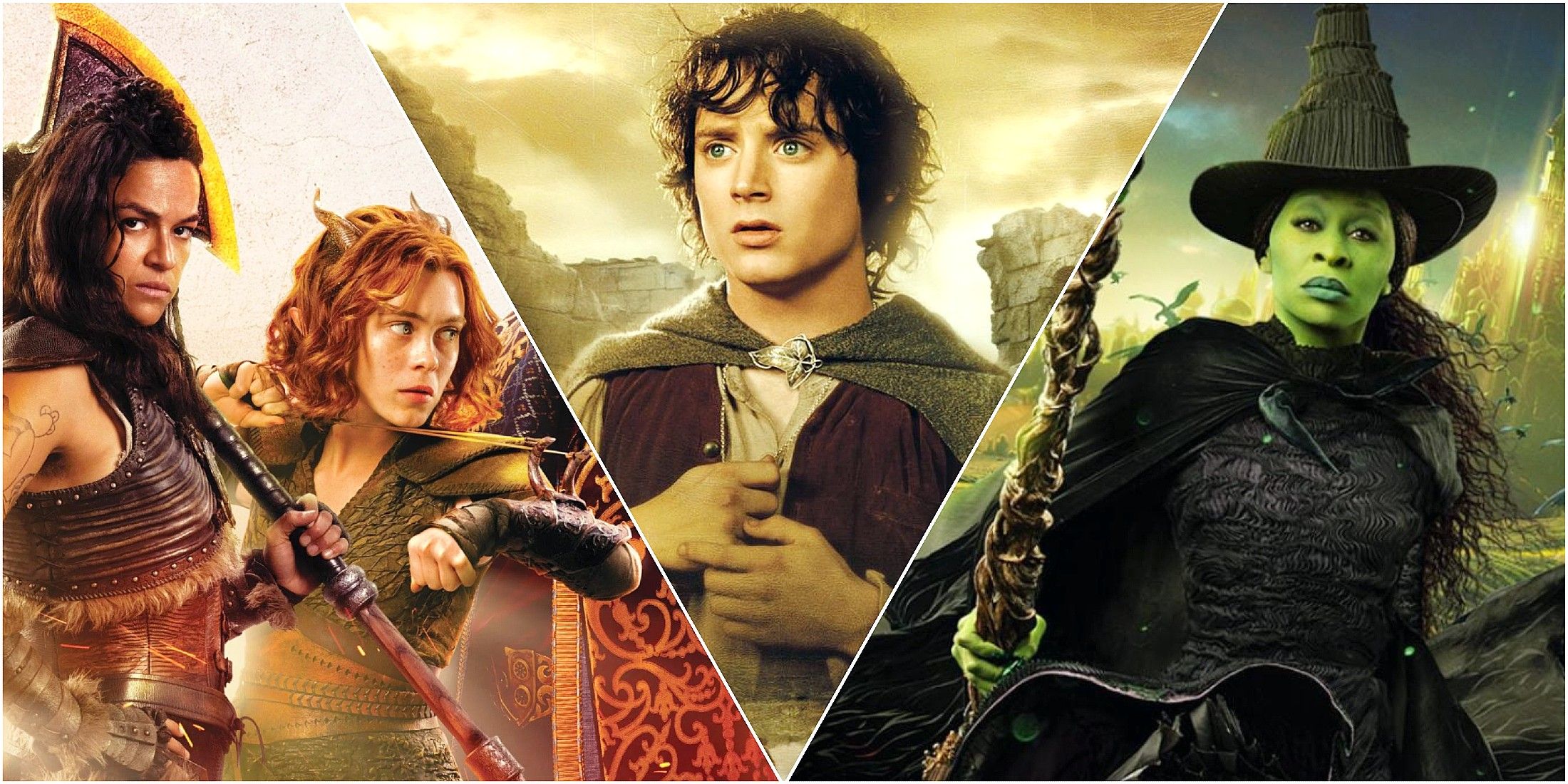 Best Fantasy Films Dungeons and Dragons, The Lord of The Rings, and Wicked