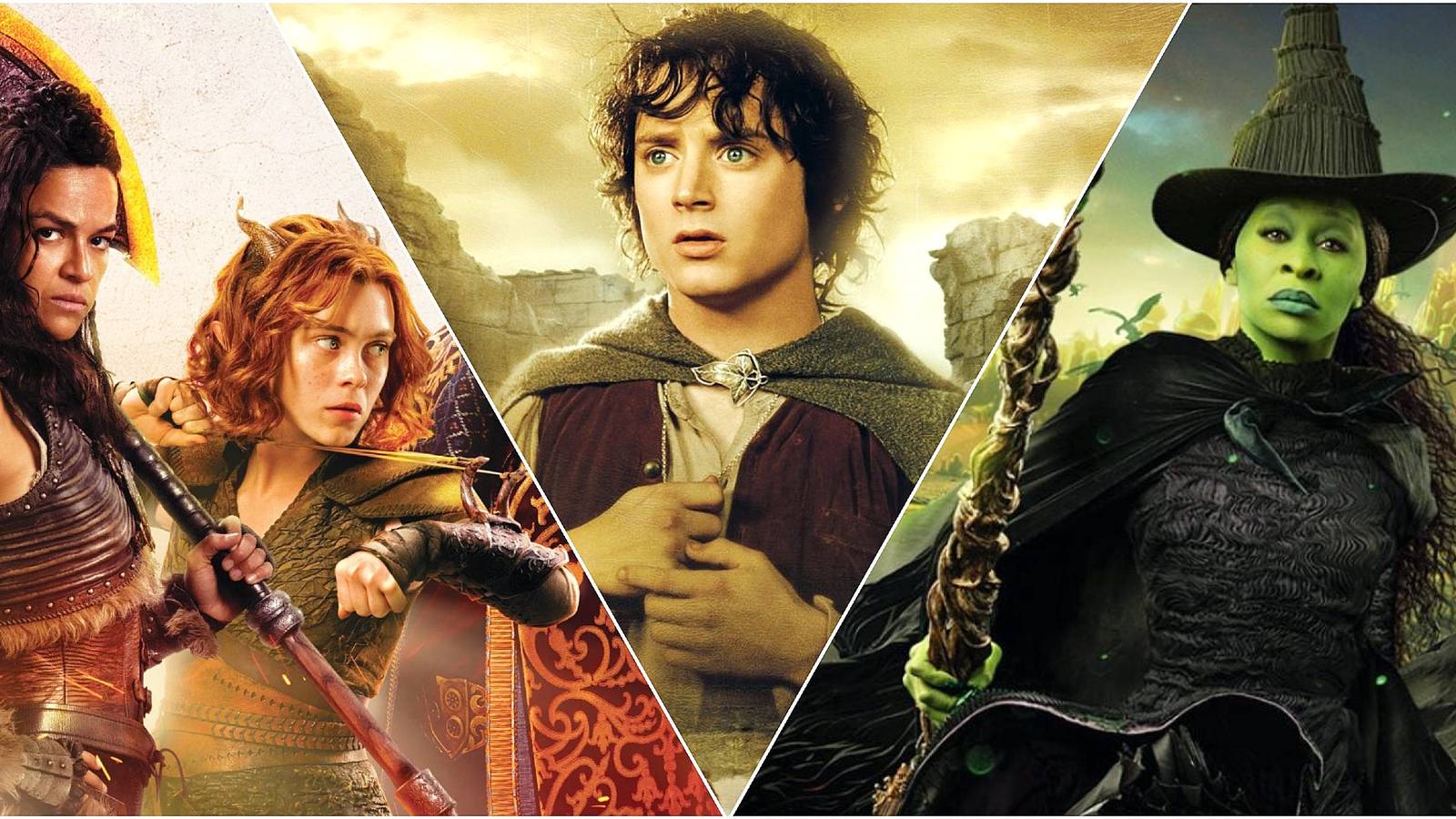 Best Fantasy Films Dungeons and Dragons, The Lord of The Rings, and Wicked