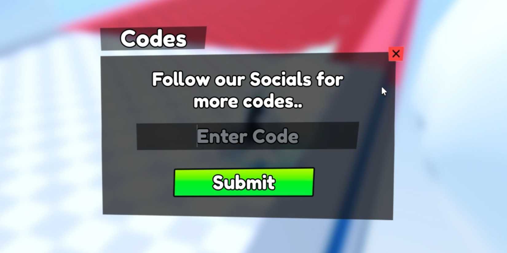 Bike of Sky Obby the codes tab
