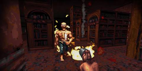 caleb shooting at an enemy