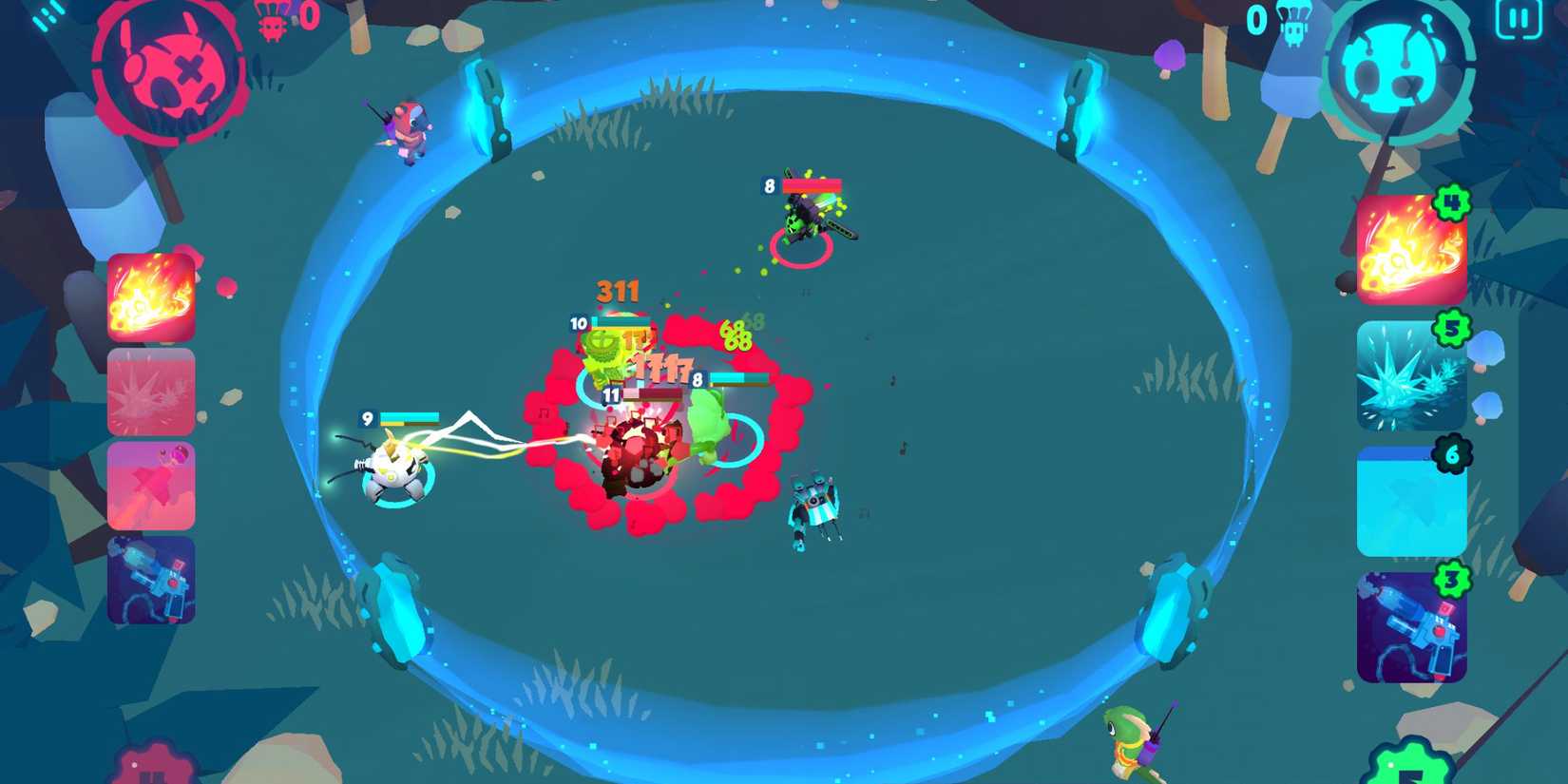 A battle between characters in Botworld Adventure