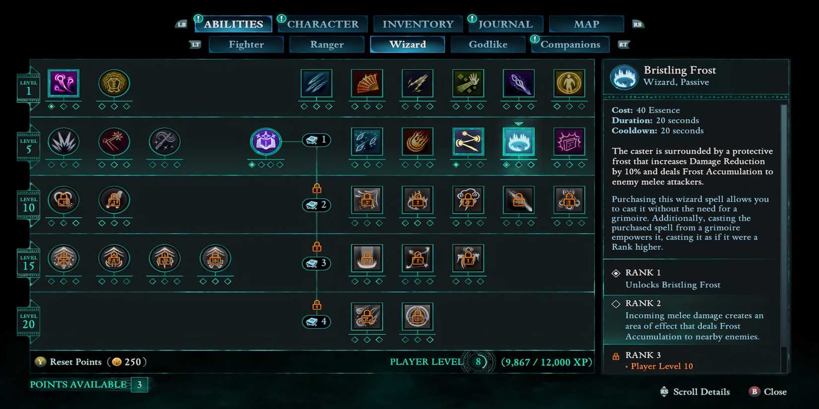 Bristling Frost skill in Avowed