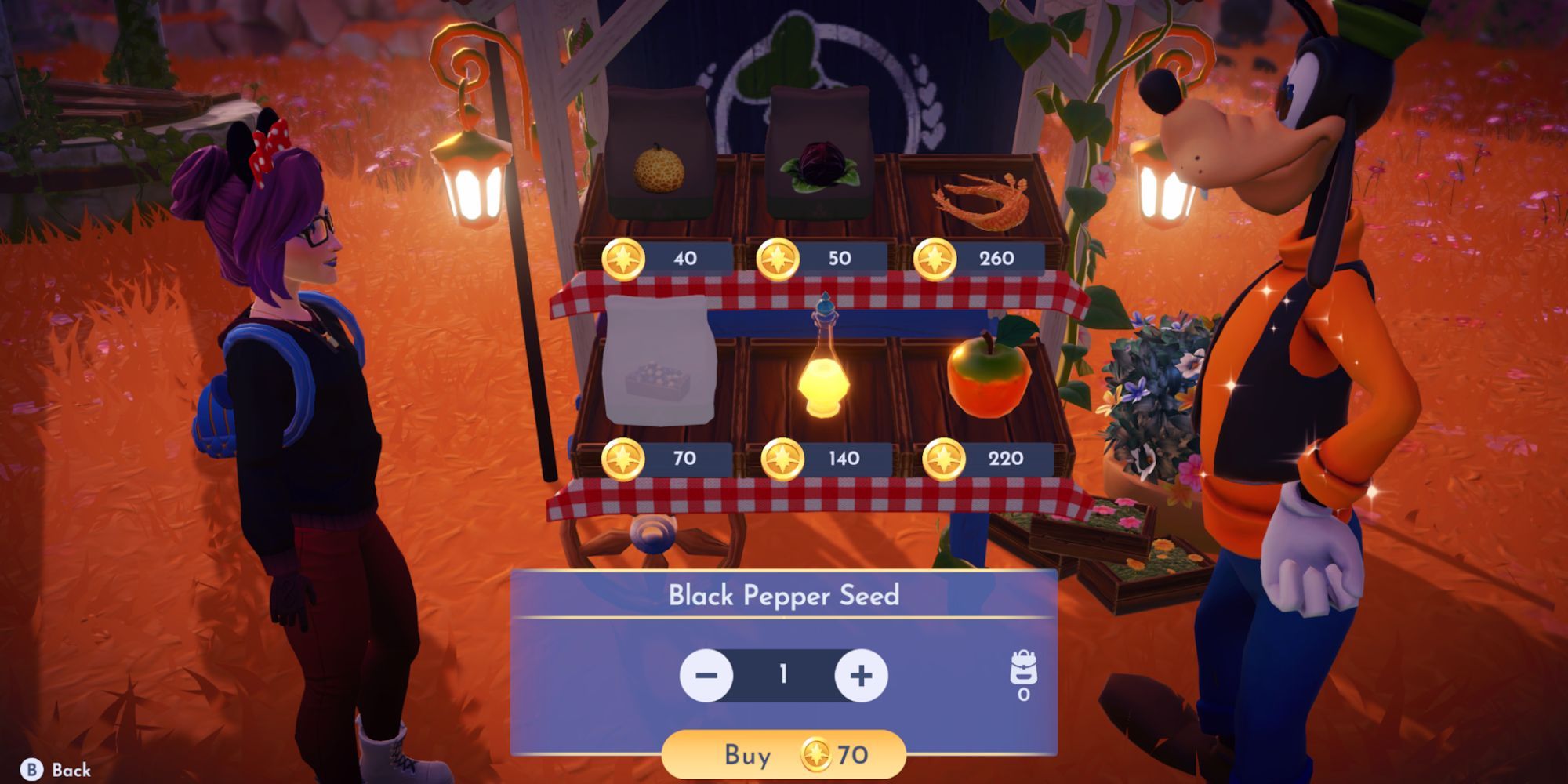 Buying Black Pepper Seed in Disney Dreamlight Valley