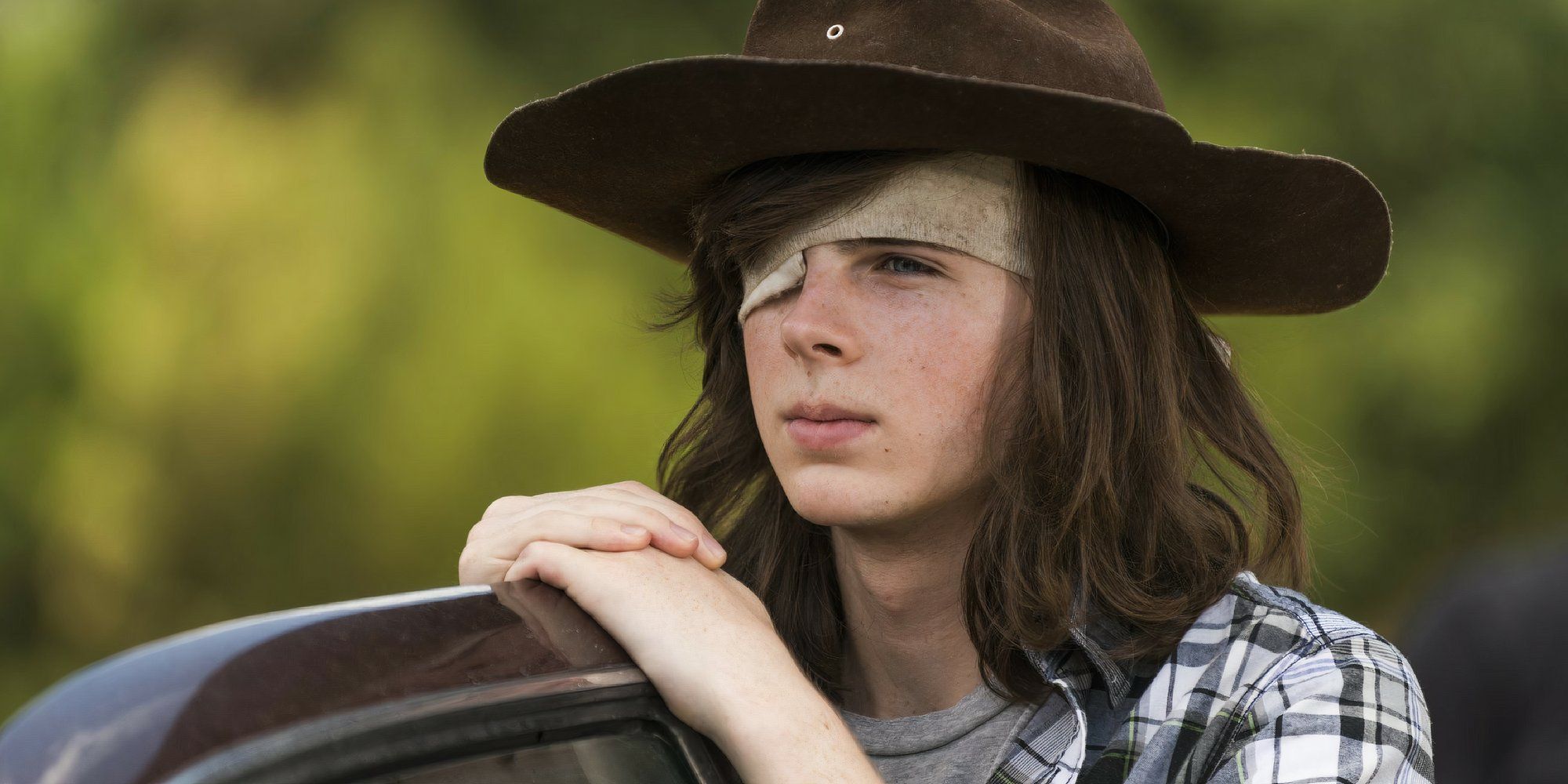 Carl Grimes with his eyepatch