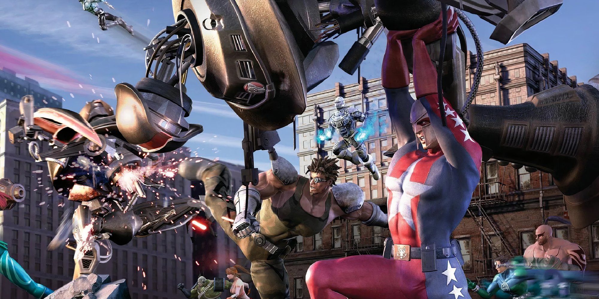 Heroes in battle in City Of Heroes