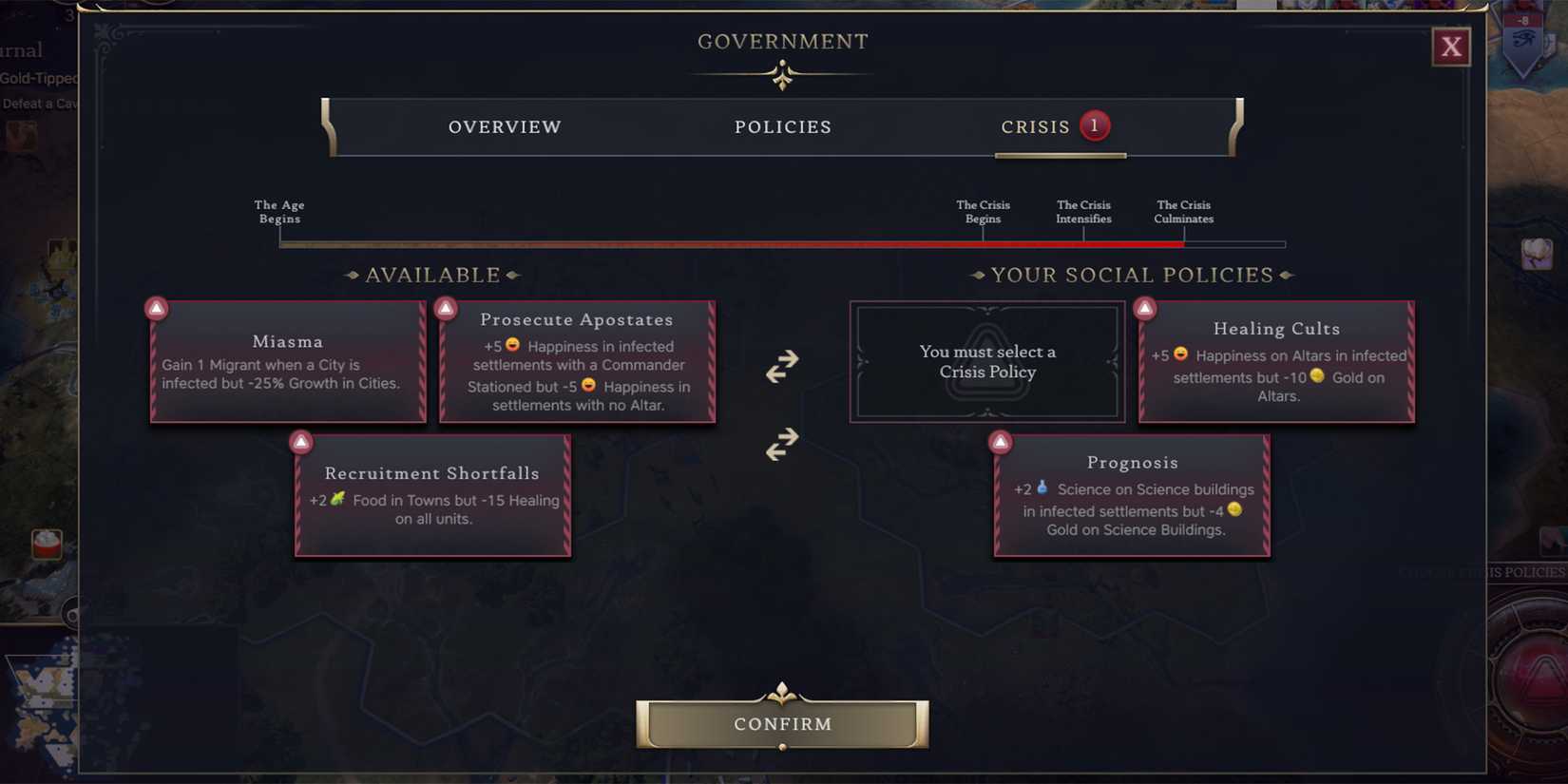Civ 7 Antiquity Age Plague Crisis Policies