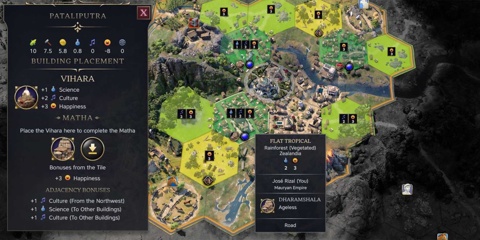 Civ 7 Create a Quarter with Maurya India