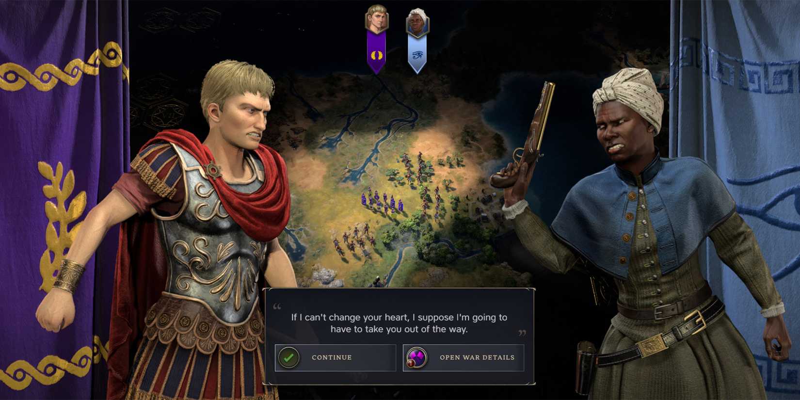 Civilization 7 when Harriet Tubman declares war on Augustus