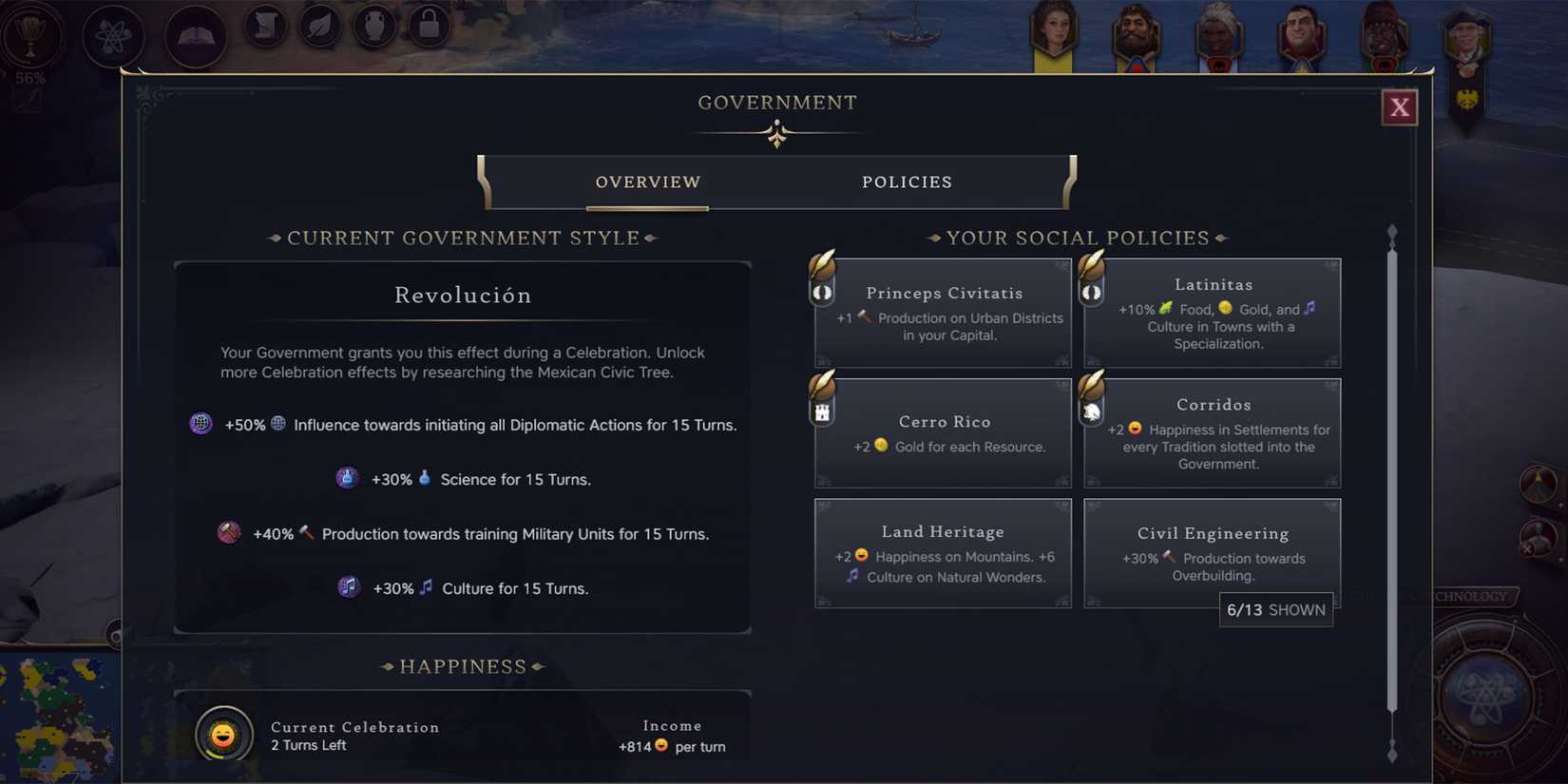 Civilization 7 Revolucion Government of Mexico