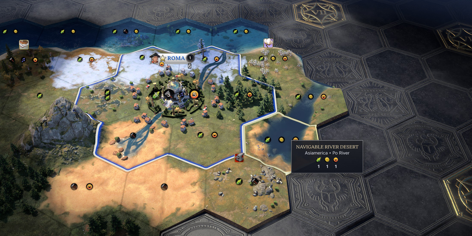 Civ 7 Starter City Tips Starting Founding Settlement Navigable River Fresh Water Roma Settlement