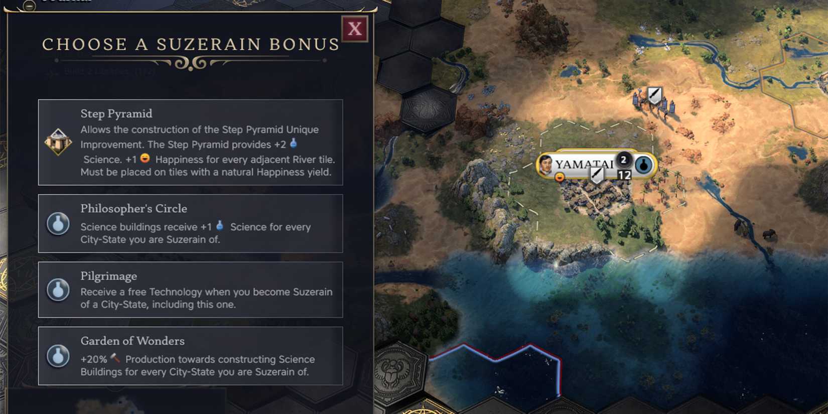 Civ 7 Suzerain Bonus Scientific Science City-State Step Pyramid