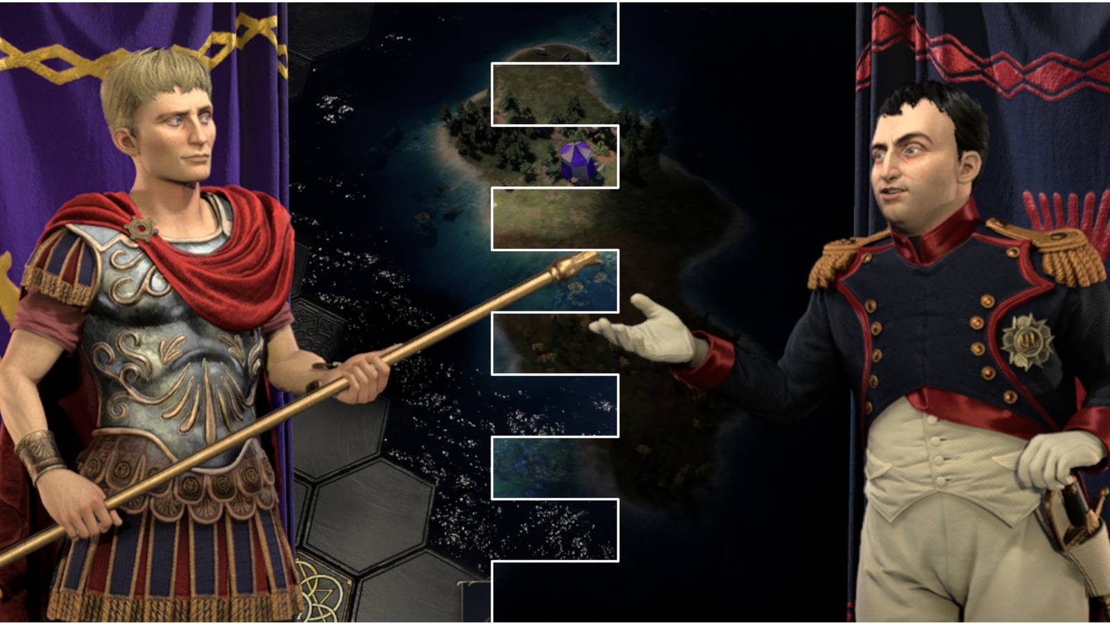 Civilization 7 Friendly Greeting with Napoleon and Augustus
