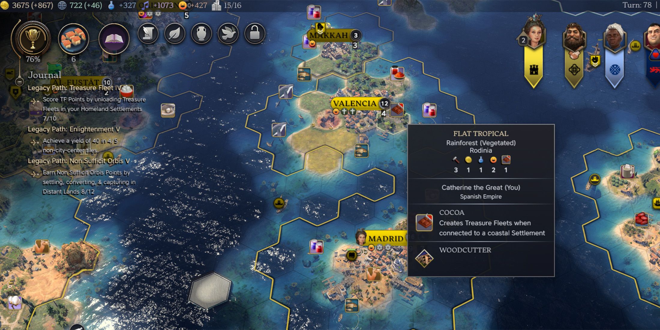 Civ 7 Treasure Fleet Resource Cocoa in Exploration Age