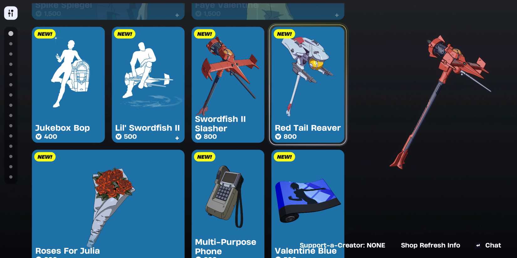 cowboy bebop x fortnite items