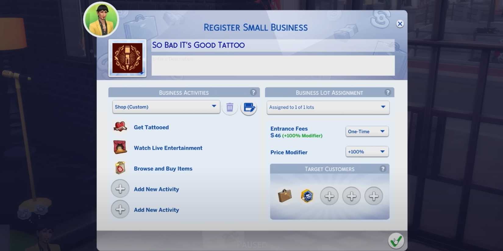 custom business the sims 4