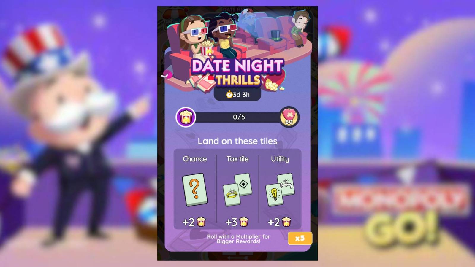 date night thrills monopoly go