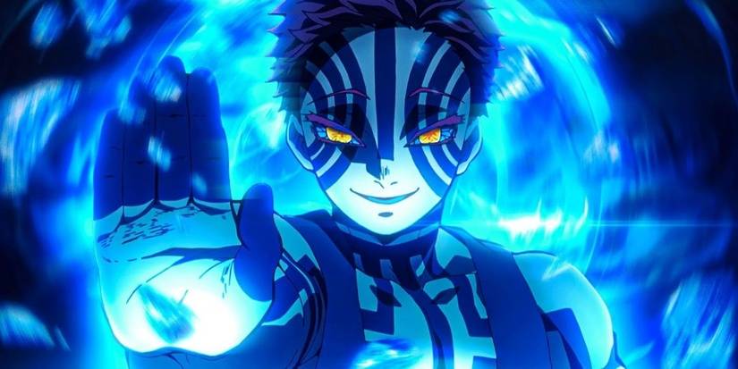 Akaza usando sua Arte de Sangue Demoníaca contra Rengoku