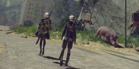 An image from the tutorial of NieR Automata