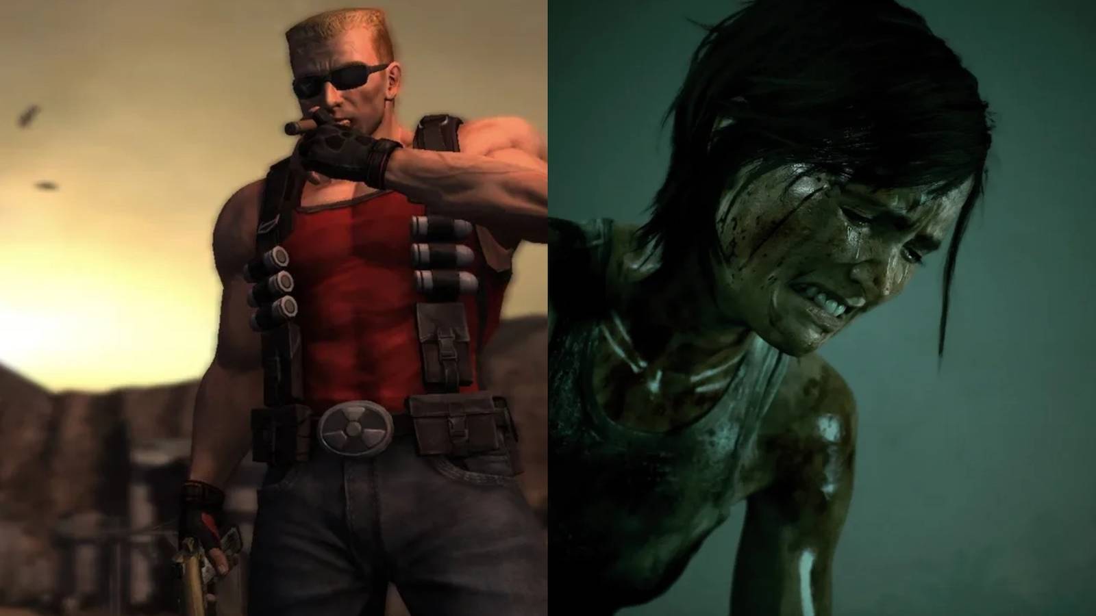 Duke Nukem and Ellie Split image