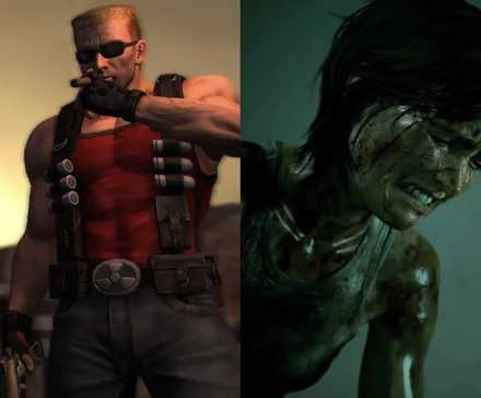 Duke Nukem and Ellie Split image