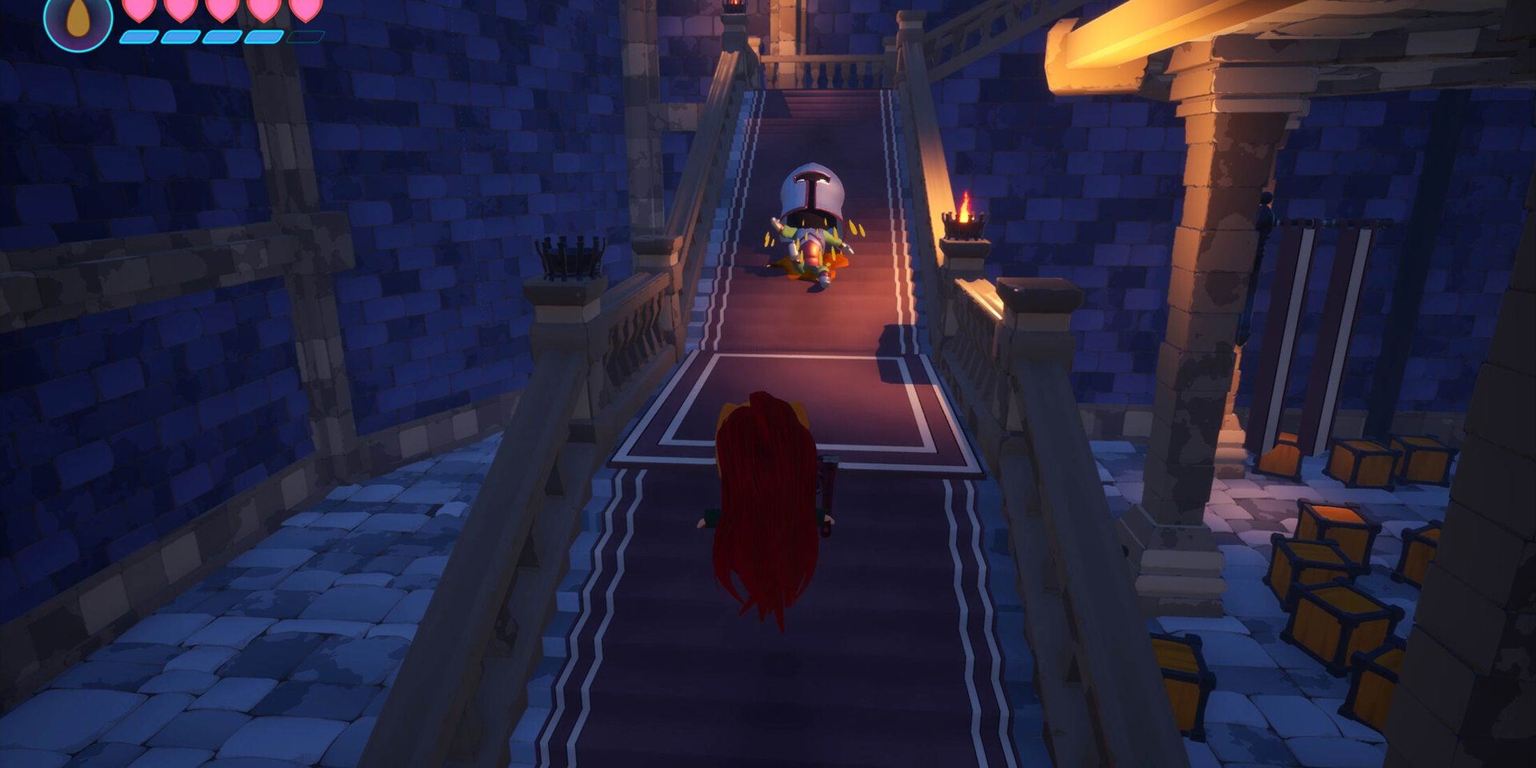 eletta climbing stairs