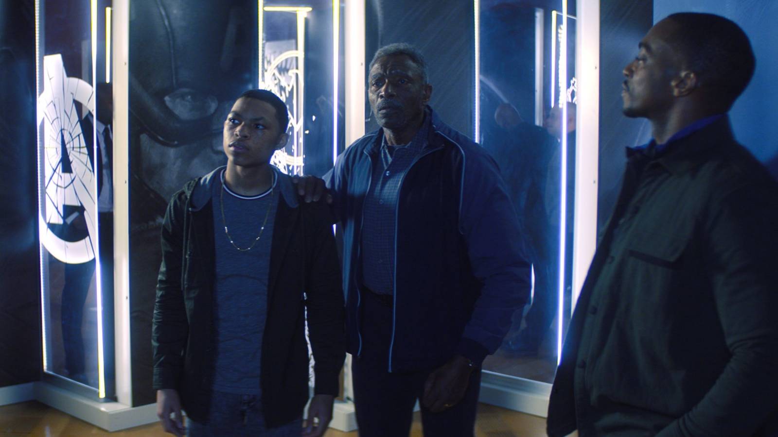 Eli Bradley, Isaiah Bradley, and Sam Wilson in The Falcon and the Winter Soldier