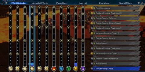Emblems upgrade menu in Warriors Abyss