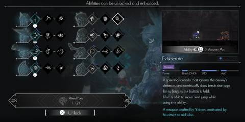 Eviscerate ability in Ender Magnolia Bloom in the Mist