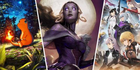 Split image of Pokemon TCG Pocket, MTG Arena and GFL2