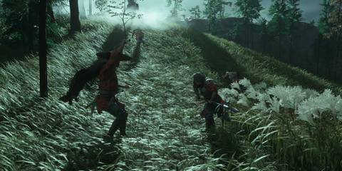 Fighting enemies in Ghost Of Tsushima