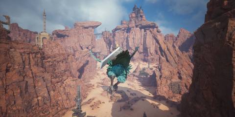 Final Fantasy 7 Rebirth Cloud on a Chocobo